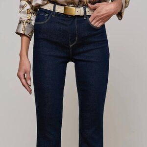 L'AGENCE RUTH STRAIGHT LEG FRAYED HEM JEANS